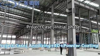 Línea de anodizado de aluminio de alta capacidad | Anodizado+ED+Recubrimiento en polvo| 3 líneas