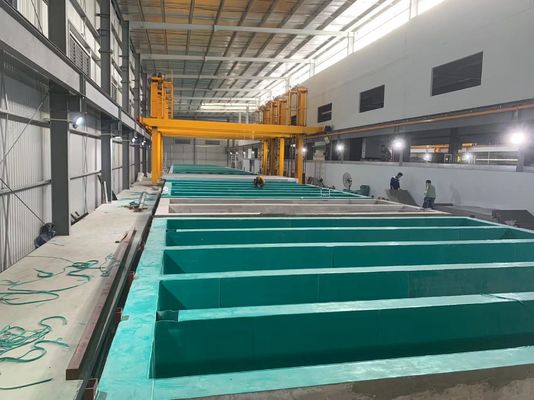 Línea de anodizado horizontal Método de estantería manual de tratamiento del sistema