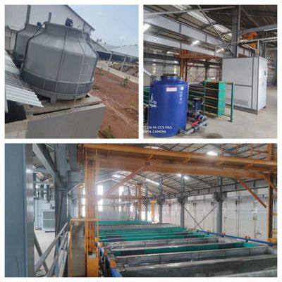 Línea de tratamiento de anodizado de perfiles de aluminio de grado industrial 150 T/M