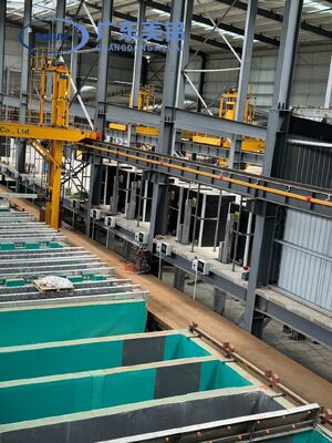 Buen precio Línea de producción de anodizado horizontal con 450T/mes Producción 6500mm Largura máxima del perfil y espesor de película anodizante de 8-12μm en línea