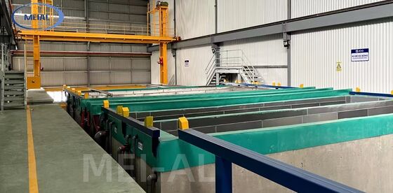 Buen precio Línea de anodizado horizontal automática para aleación de aluminio 6061-6063 con capacidad de 750 T/M y espesor de película de 10-12 μm en línea